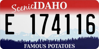 ID license plate E174116