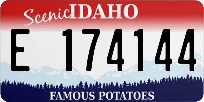 ID license plate E174144