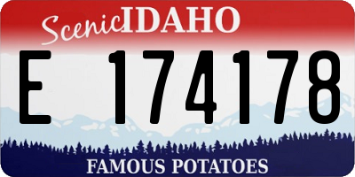 ID license plate E174178
