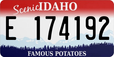 ID license plate E174192