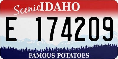 ID license plate E174209