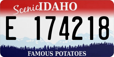 ID license plate E174218