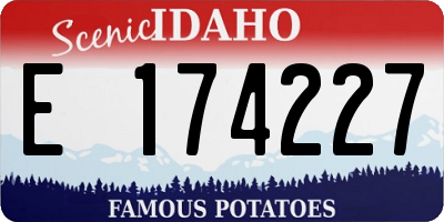 ID license plate E174227