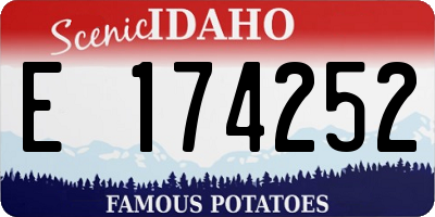 ID license plate E174252