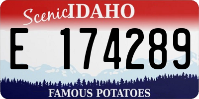 ID license plate E174289