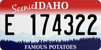 ID license plate E174322