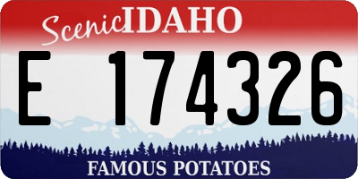 ID license plate E174326
