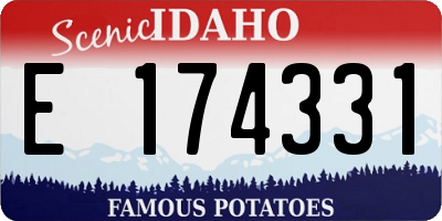 ID license plate E174331