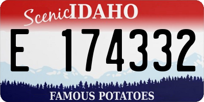 ID license plate E174332