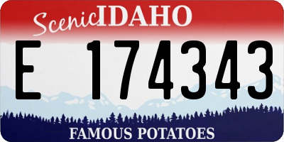 ID license plate E174343