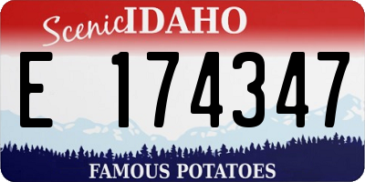 ID license plate E174347