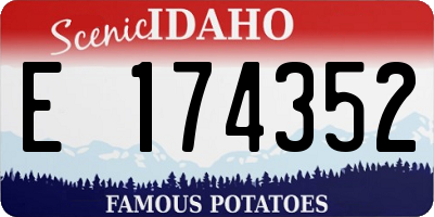ID license plate E174352