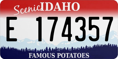 ID license plate E174357