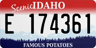 ID license plate E174361