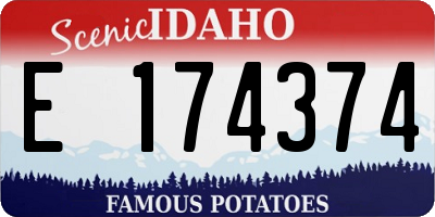 ID license plate E174374