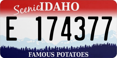 ID license plate E174377