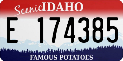 ID license plate E174385
