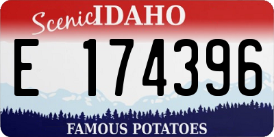 ID license plate E174396