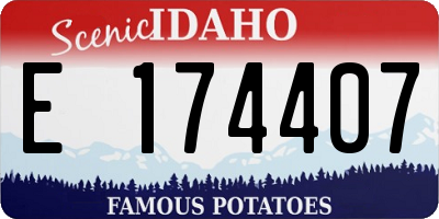 ID license plate E174407