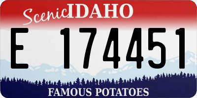 ID license plate E174451