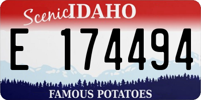 ID license plate E174494