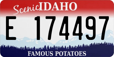 ID license plate E174497