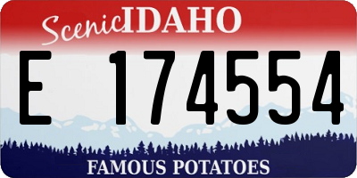 ID license plate E174554