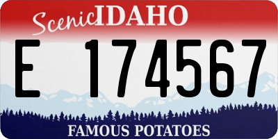 ID license plate E174567