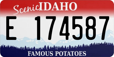 ID license plate E174587