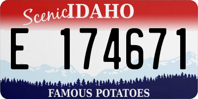 ID license plate E174671