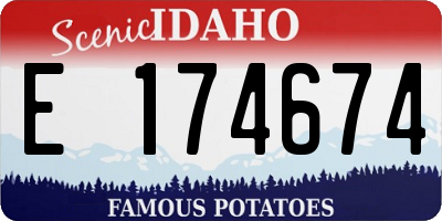 ID license plate E174674