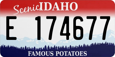 ID license plate E174677