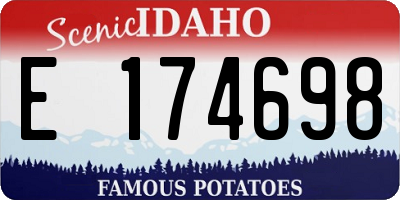 ID license plate E174698