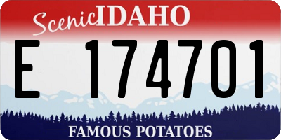 ID license plate E174701