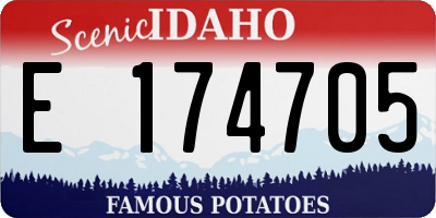 ID license plate E174705