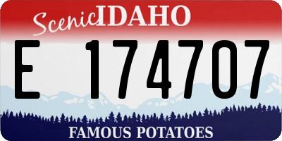 ID license plate E174707