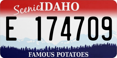 ID license plate E174709