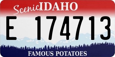 ID license plate E174713