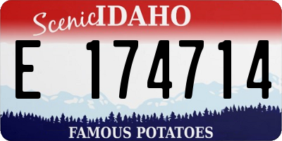 ID license plate E174714