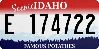 ID license plate E174722