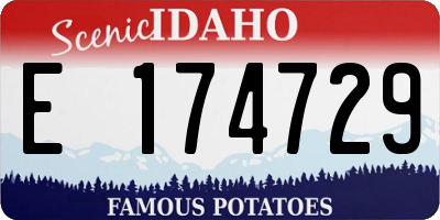 ID license plate E174729