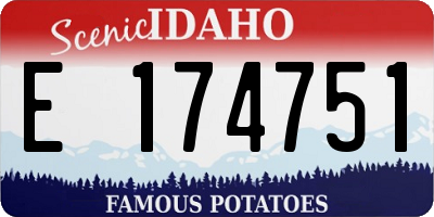 ID license plate E174751