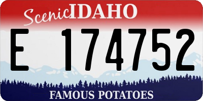ID license plate E174752