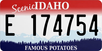 ID license plate E174754