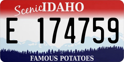 ID license plate E174759