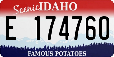 ID license plate E174760