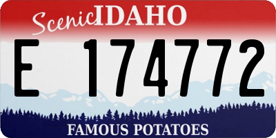 ID license plate E174772