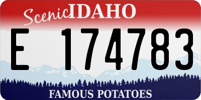 ID license plate E174783