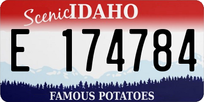 ID license plate E174784