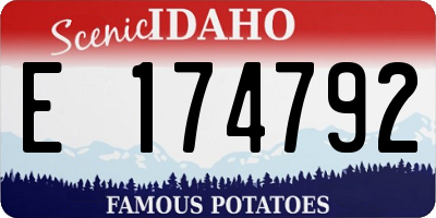 ID license plate E174792